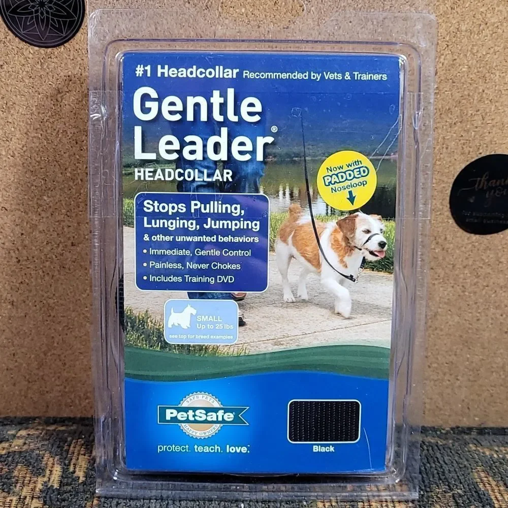 PetSafe Black Gentle Leader with instructional DVD- Size Small- NWT